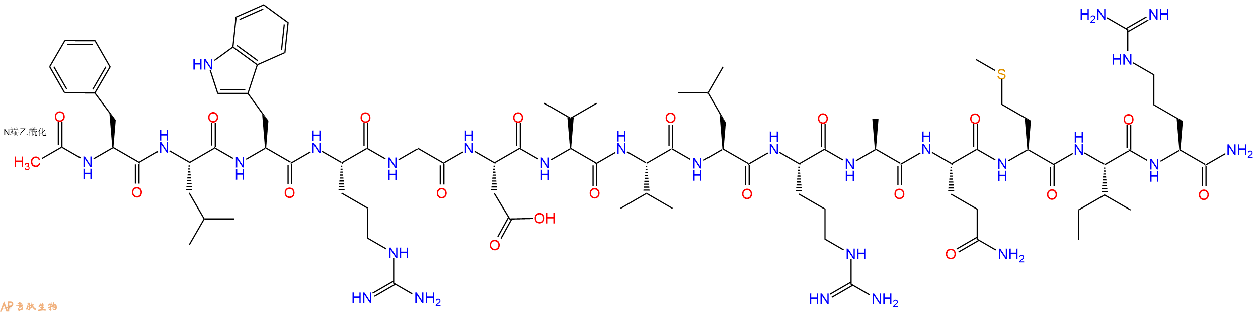 专肽生物产品Ac-Phe-Leu-Trp-Arg-Gly-Asp-Val-Val-Leu-Arg-Ala-Gln-Met-Ile-Arg-CONH2