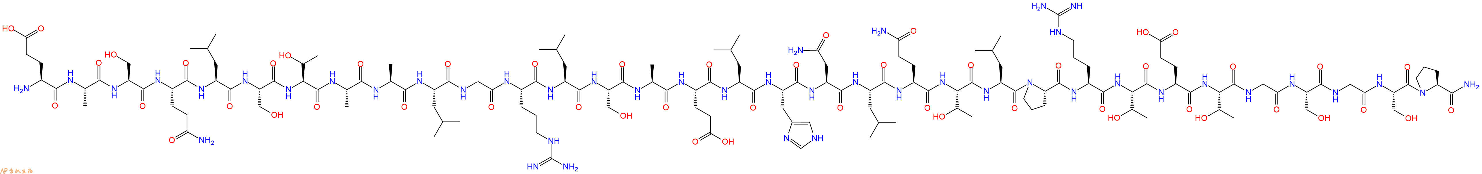 专肽生物产品H2N-Glu-Ala-Ser-Gln-Leu-Ser-Thr-Ala-Ala-Leu-Gly-Arg-Leu-Ser-Ala-Glu-Leu-His-Asn-Leu-Gln-Thr-Leu-Pro-Arg-Thr-Glu-Thr-Gly-Ser-Gly-Ser-Pro-CONH2