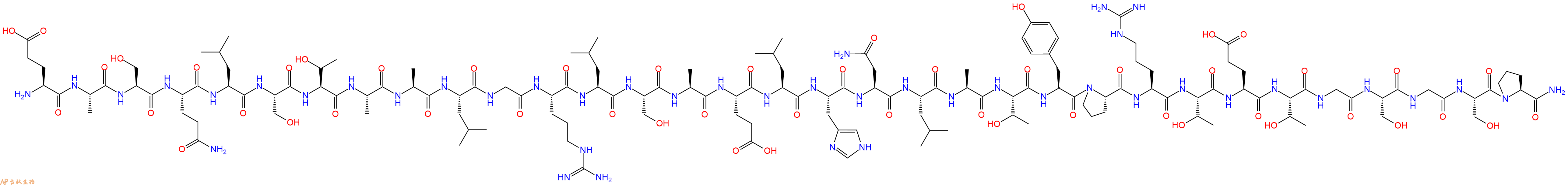 专肽生物产品H2N-Glu-Ala-Ser-Gln-Leu-Ser-Thr-Ala-Ala-Leu-Gly-Arg-Leu-Ser-Ala-Glu-Leu-His-Asn-Leu-Ala-Thr-Tyr-Pro-Arg-Thr-Glu-Thr-Gly-Ser-Gly-Ser-Pro-CONH2