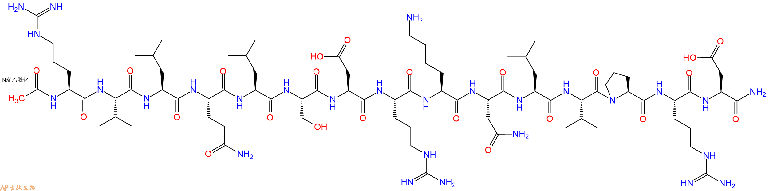 专肽生物产品Ac-Arg-Val-Leu-Gln-Leu-Ser-Asp-Arg-Lys-Asn-Leu-Val-Pro-Arg-Asp-CONH2