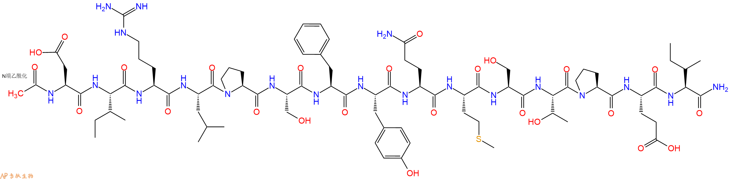 专肽生物产品Ac-Asp-Ile-Arg-Leu-Pro-Ser-Phe-Tyr-Gln-Met-Ser-Thr-Pro-Glu-Ile-CONH2