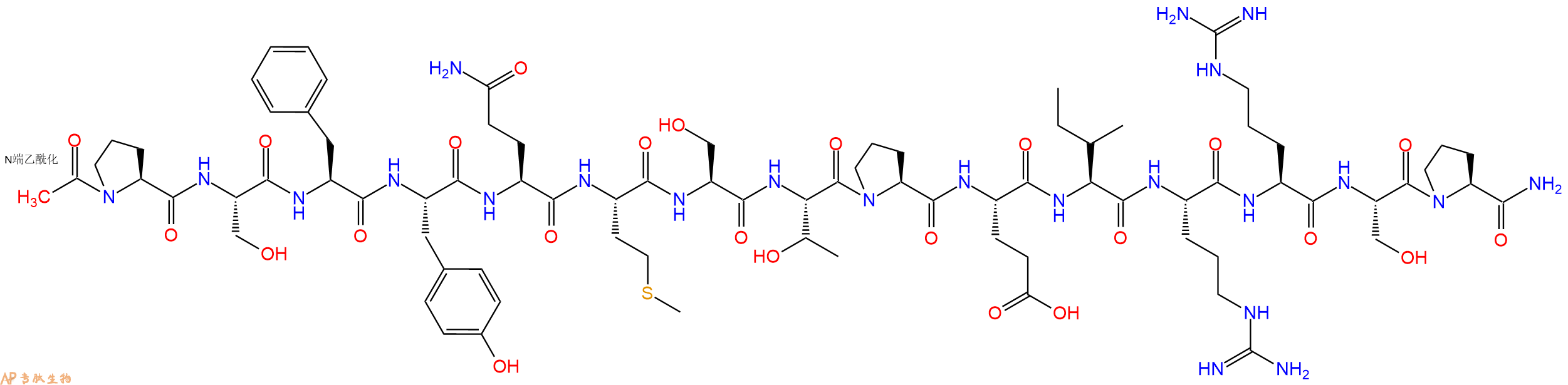 专肽生物产品Ac-Pro-Ser-Phe-Tyr-Gln-Met-Ser-Thr-Pro-Glu-Ile-Arg-Arg-Ser-Pro-CONH2