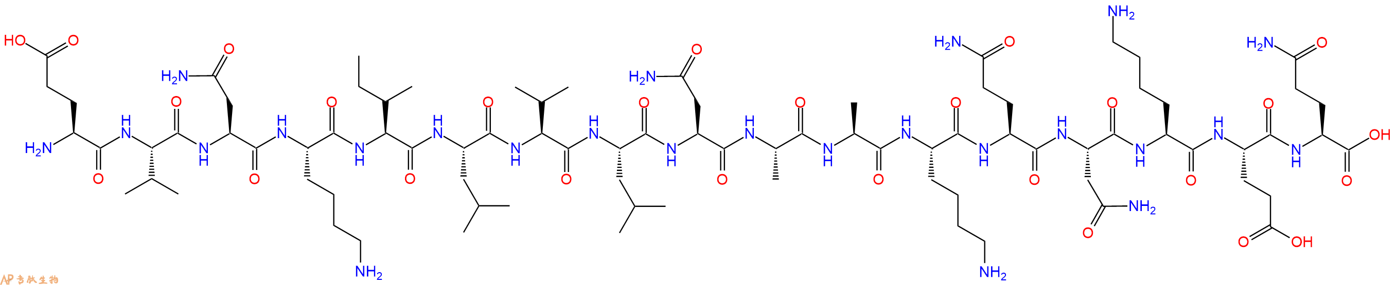 专肽生物产品H2N-Glu-Val-Asn-Lys-Ile-Leu-Val-Leu-Asn-Ala-Ala-Lys-Gln-Asn-Lys-Glu-Gln-OH