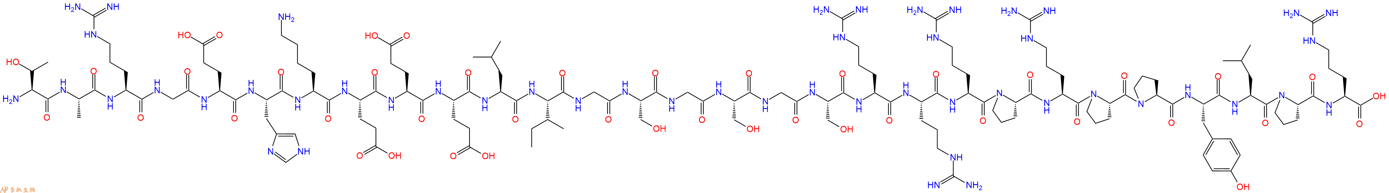 专肽生物产品H2N-Thr-Ala-Arg-Gly-Glu-His-Lys-Glu-Glu-Glu-Leu-Ile-Gly-Ser-Gly-Ser-Gly-Ser-Arg-Arg-Arg-Pro-Arg-Pro-Pro-Tyr-Leu-Pro-Arg-OH