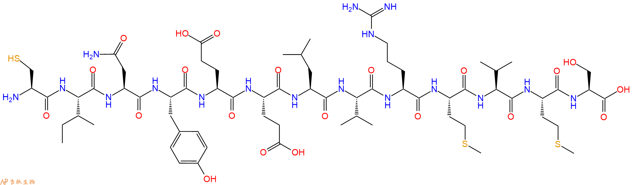 专肽生物产品H2N-Cys-Ile-Asn-Tyr-Glu-Glu-Leu-Val-Arg-Met-Val-Met-Ser-OH