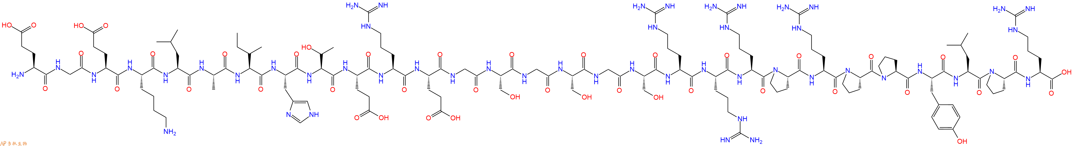 专肽生物产品H2N-Glu-Gly-Glu-Lys-Leu-Ala-Ile-His-Thr-Glu-Arg-Glu-Gly-Ser-Gly-Ser-Gly-Ser-Arg-Arg-Arg-Pro-Arg-Pro-Pro-Tyr-Leu-Pro-Arg-OH
