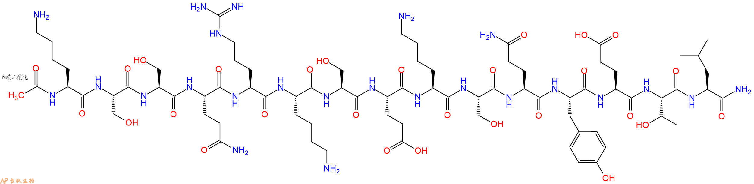 专肽生物产品Ac-Lys-Ser-Ser-Gln-Arg-Lys-Ser-Glu-Lys-Ser-Gln-Tyr-Glu-Thr-Leu-CONH2