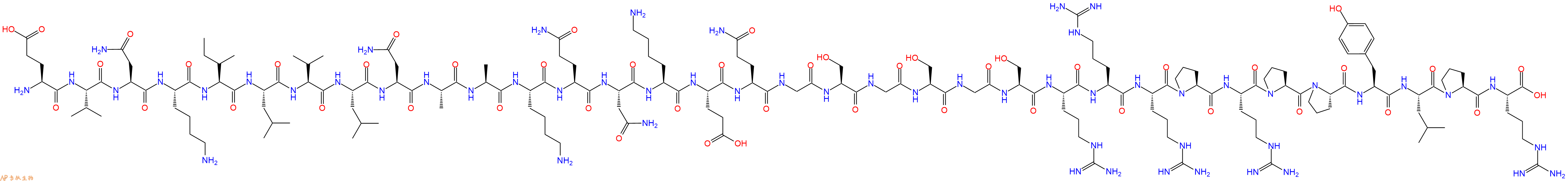 专肽生物产品H2N-Glu-Val-Asn-Lys-Ile-Leu-Val-Leu-Asn-Ala-Ala-Lys-Gln-Asn-Lys-Glu-Gln-Gly-Ser-Gly-Ser-Gly-Ser-Arg-Arg-Arg-Pro-Arg-Pro-Pro-Tyr-Leu-Pro-Arg-OH