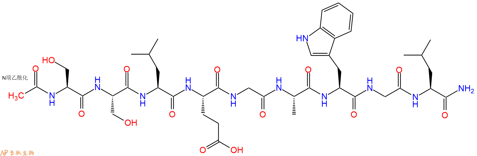 专肽生物产品Ac-Ser-Ser-Leu-Glu-Gly-Ala-Trp-Gly-Leu-CONH2