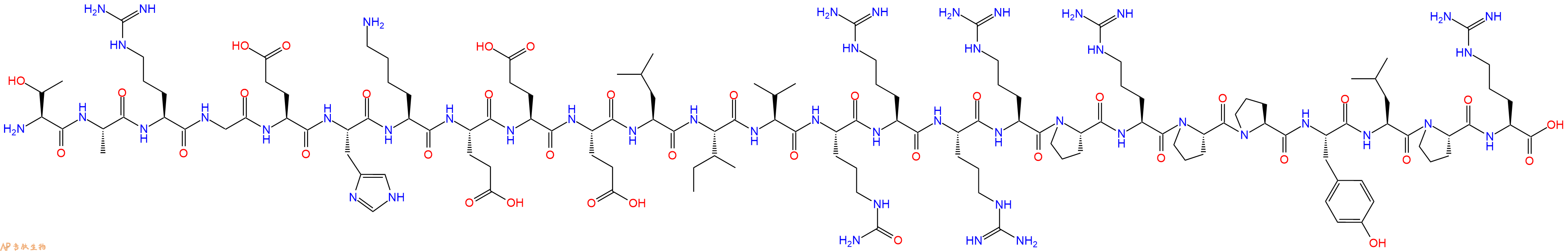 专肽生物产品H2N-Thr-Ala-Arg-Gly-Glu-His-Lys-Glu-Glu-Glu-Leu-Ile-Val-Cit-Arg-Arg-Arg-Pro-Arg-Pro-Pro-Tyr-Leu-Pro-Arg-OH