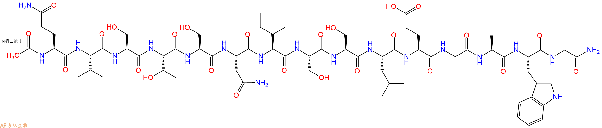专肽生物产品Ac-Gln-Val-Ser-Thr-Ser-Asn-Ile-Ser-Ser-Leu-Glu-Gly-Ala-Trp-Gly-CONH2