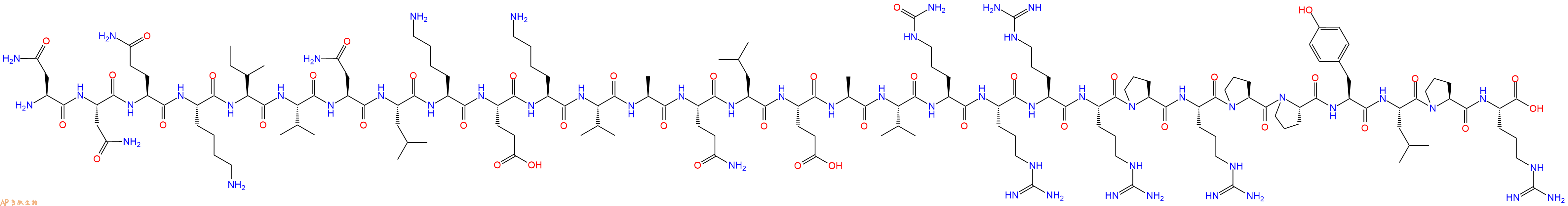 专肽生物产品H2N-Asn-Asn-Gln-Lys-Ile-Val-Asn-Leu-Lys-Glu-Lys-Val-Ala-Gln-Leu-Glu-Ala-Val-Cit-Arg-Arg-Arg-Pro-Arg-Pro-Pro-Tyr-Leu-Pro-Arg-OH