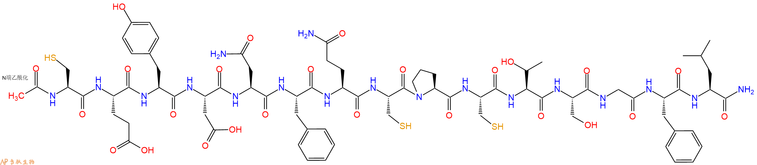 专肽生物产品Ac-Cys-Glu-Tyr-Asp-Asn-Phe-Gln-Cys-Pro-Cys-Thr-Ser-Gly-Phe-Leu-CONH2