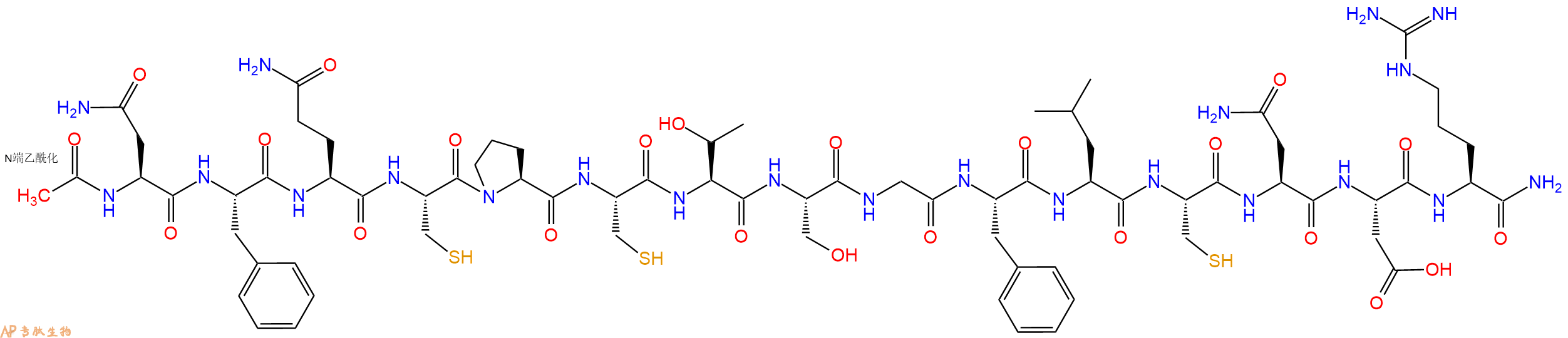 专肽生物产品Ac-Asn-Phe-Gln-Cys-Pro-Cys-Thr-Ser-Gly-Phe-Leu-Cys-Asn-Asp-Arg-CONH2