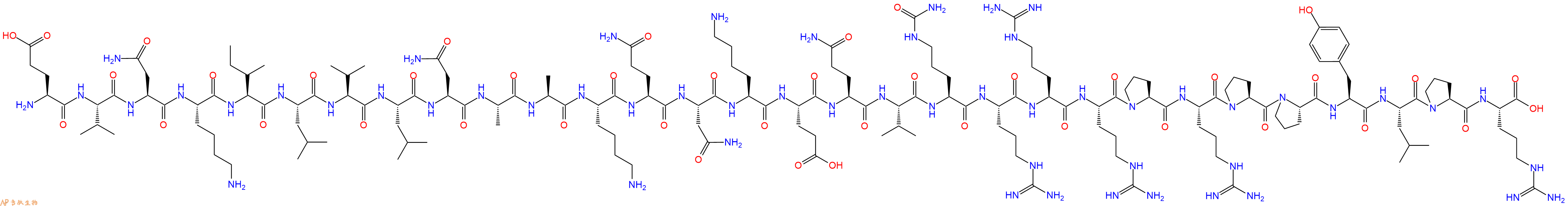 专肽生物产品H2N-Glu-Val-Asn-Lys-Ile-Leu-Val-Leu-Asn-Ala-Ala-Lys-Gln-Asn-Lys-Glu-Gln-Val-Cit-Arg-Arg-Arg-Pro-Arg-Pro-Pro-Tyr-Leu-Pro-Arg-OH