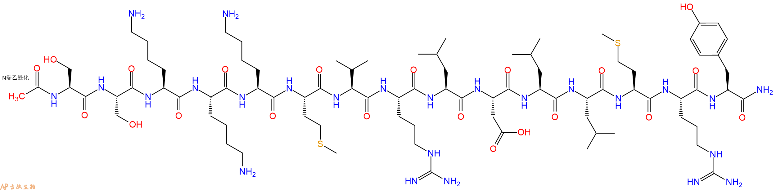 专肽生物产品Ac-Ser-Ser-Lys-Lys-Lys-Met-Val-Arg-Leu-Asp-Leu-Leu-Met-Arg-Tyr-CONH2