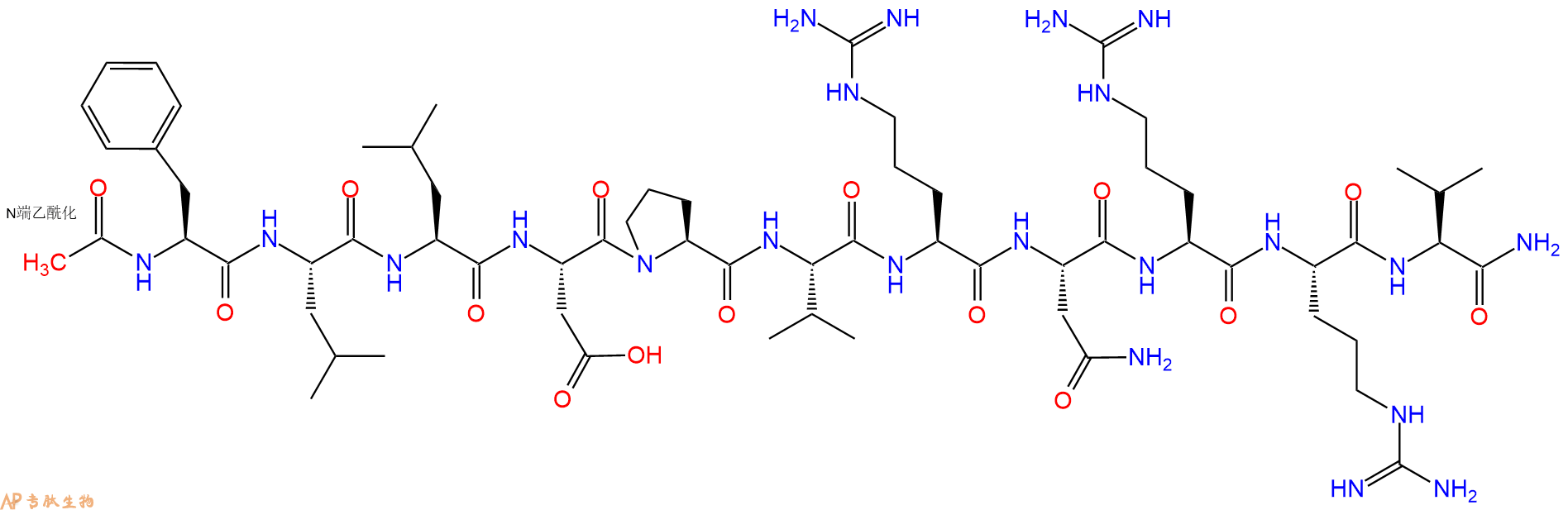 专肽生物产品Ac-Phe-Leu-Leu-Asp-Pro-Val-Arg-Asn-Arg-Arg-Val-CONH2