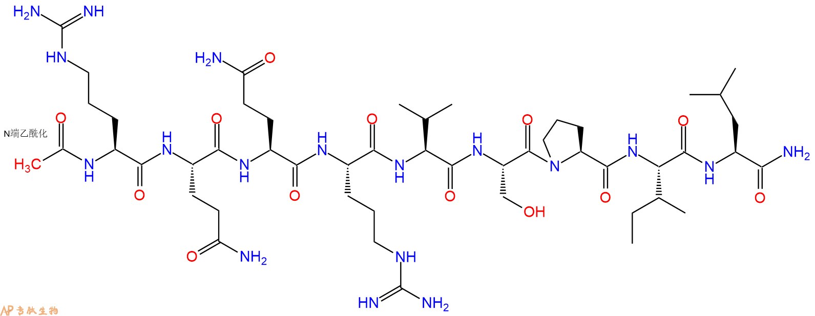 专肽生物产品Ac-Arg-Gln-Gln-Arg-Val-Ser-Pro-Ile-Leu-CONH2
