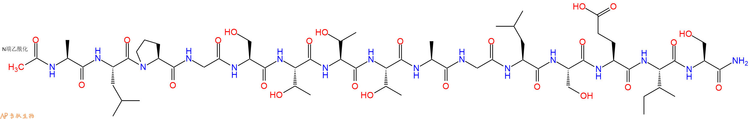 专肽生物产品Ac-Ala-Leu-Pro-Gly-Ser-Thr-Thr-Thr-Ala-Gly-Leu-Ser-Glu-Ile-Ser-CONH2