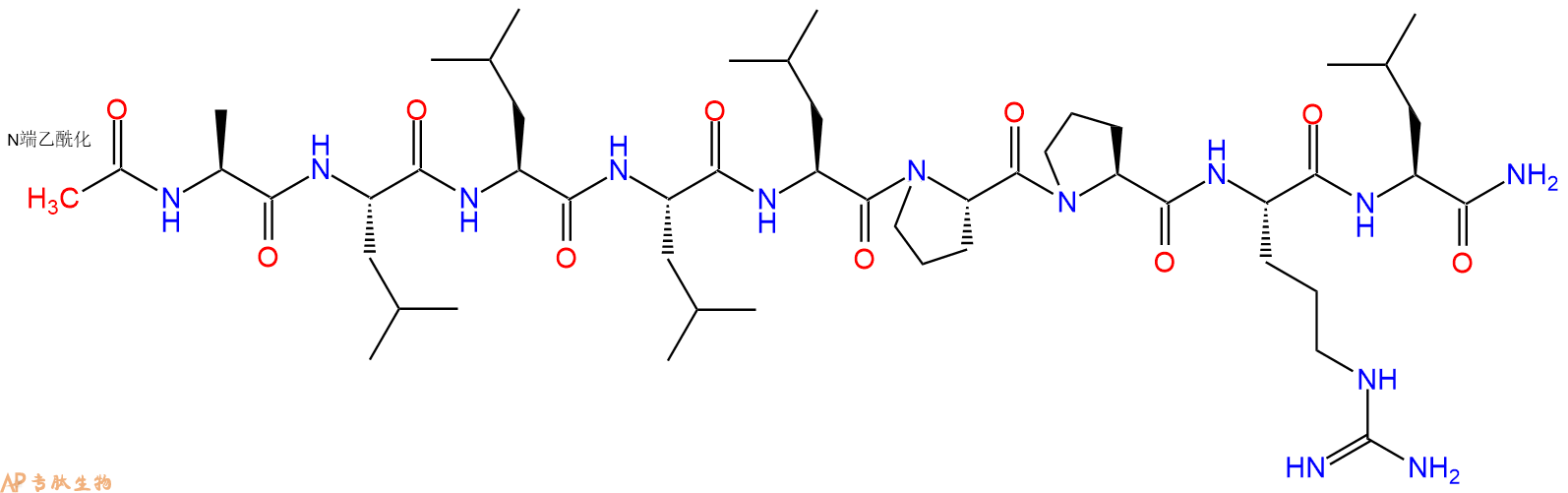 专肽生物产品Ac-Ala-Leu-Leu-Leu-Leu-Pro-Pro-Arg-Leu-CONH2
