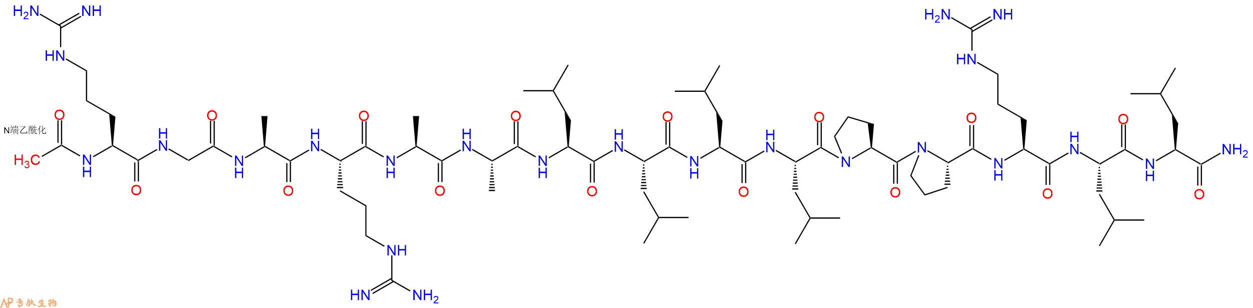 专肽生物产品Ac-Arg-Gly-Ala-Arg-Ala-Ala-Leu-Leu-Leu-Leu-Pro-Pro-Arg-Leu-Leu-CONH2