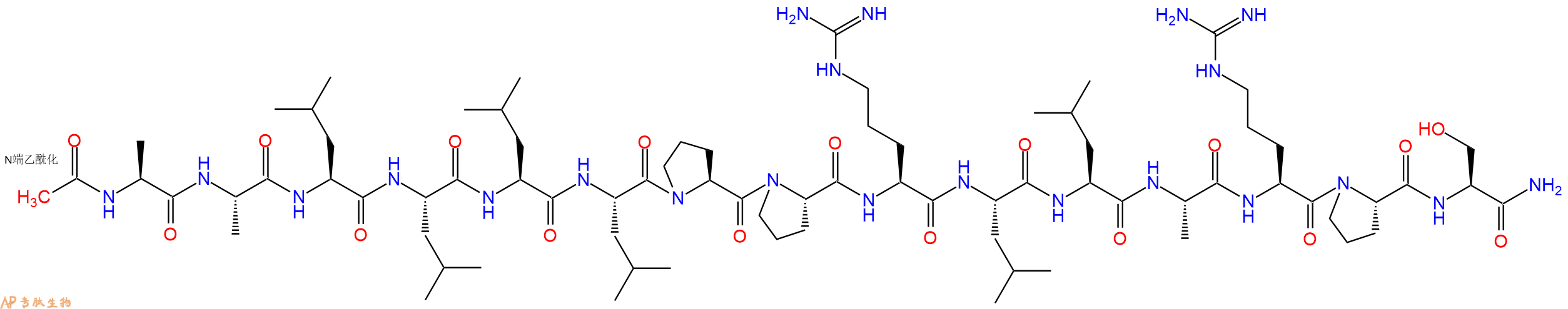 专肽生物产品Ac-Ala-Ala-Leu-Leu-Leu-Leu-Pro-Pro-Arg-Leu-Leu-Ala-Arg-Pro-Ser-CONH2