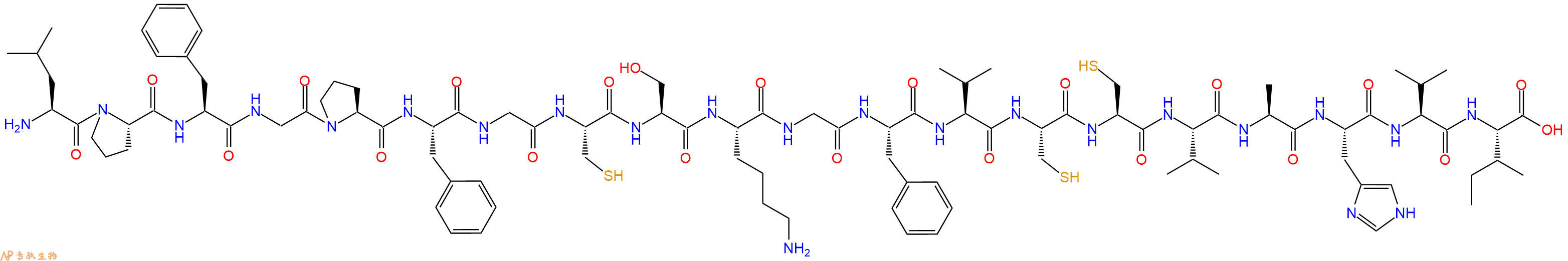 专肽生物产品H2N-Leu-Pro-Phe-Gly-Pro-Phe-Gly-Cys-Ser-Lys-Gly-Phe-Val-Cys-Cys-Val-Ala-His-Val-Ile-OH