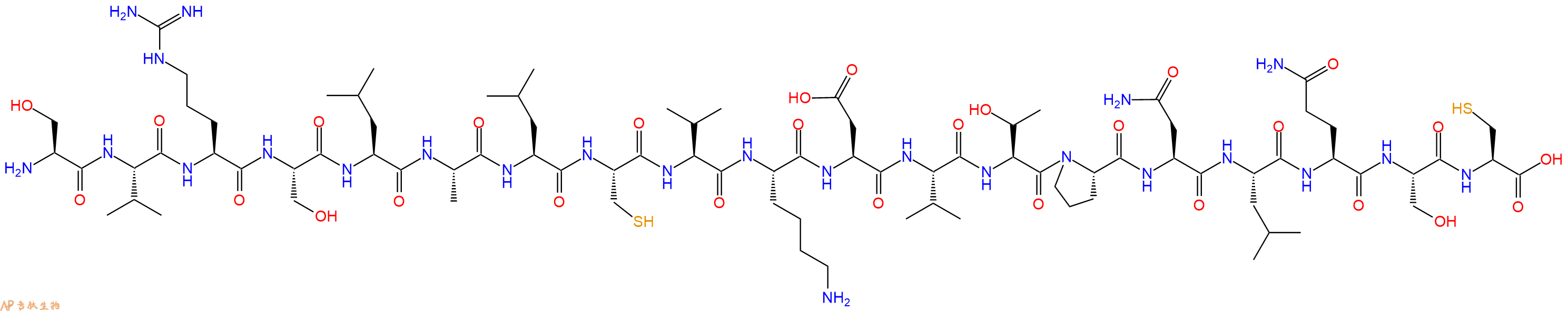 专肽生物产品H2N-Ser-Val-Arg-Ser-Leu-Ala-Leu-Cys-Val-Lys-Asp-Val-Thr-Pro-Asn-Leu-Gln-Ser-Cys-OH