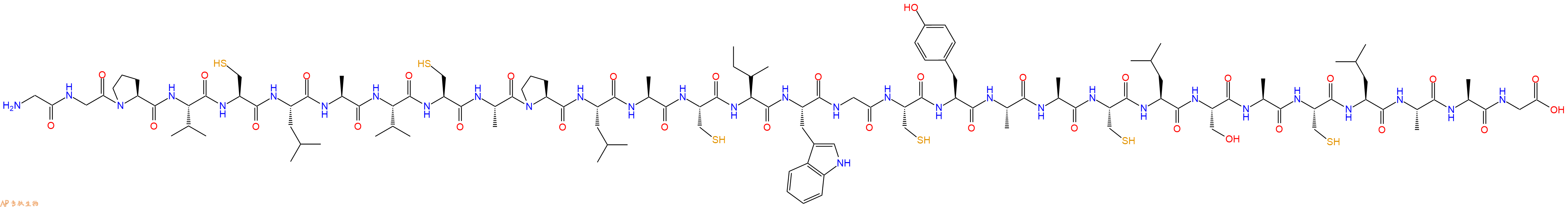 专肽生物产品H2N-Gly-Gly-Pro-Val-Cys-Leu-Ala-Val-Cys-Ala-Pro-Leu-Ala-Cys-Ile-Trp-Gly-Cys-Tyr-Ala-Ala-Cys-Leu-Ser-Ala-Cys-Leu-Ala-Ala-Gly-OH