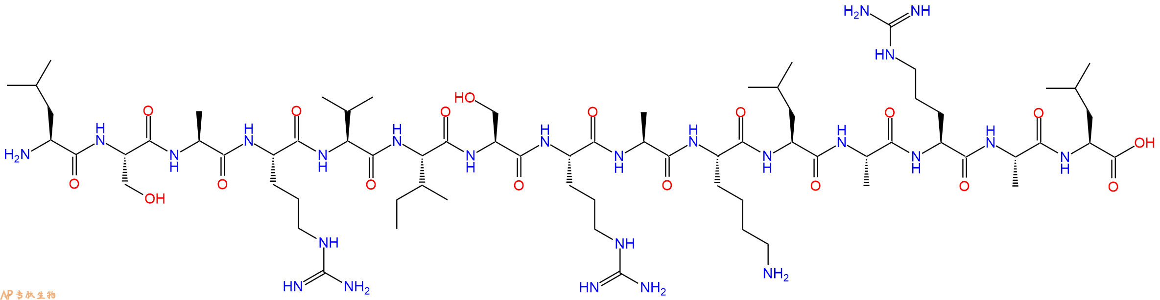 专肽生物产品H2N-Leu-Ser-Ala-Arg-Val-Ile-Ser-Arg-Ala-Lys-Leu-Ala-Arg-Ala-Leu-OH