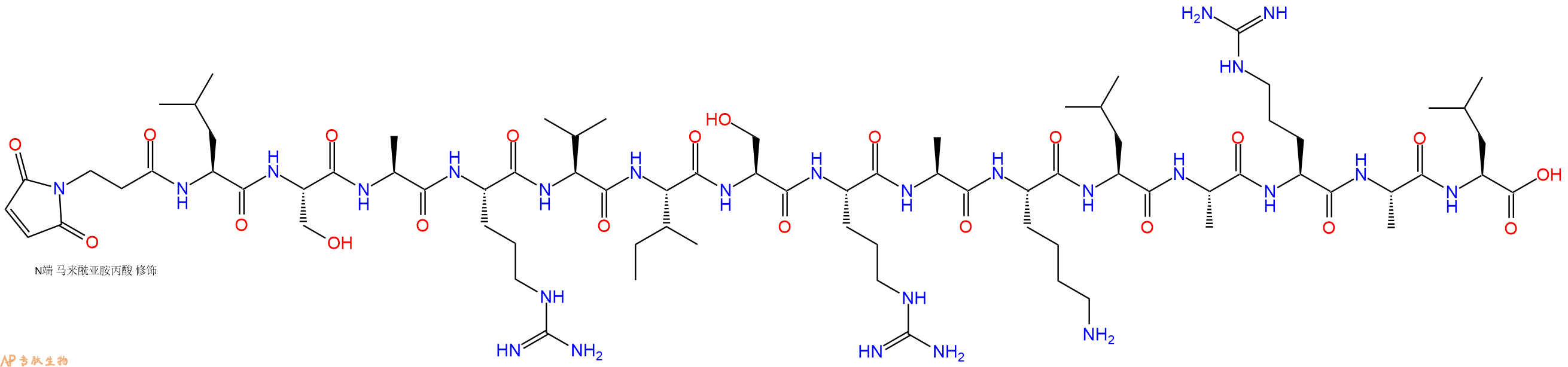 专肽生物产品3Mal-Leu-Ser-Ala-Arg-Val-Ile-Ser-Arg-Ala-Lys-Leu-Ala-Arg-Ala-Leu-OH