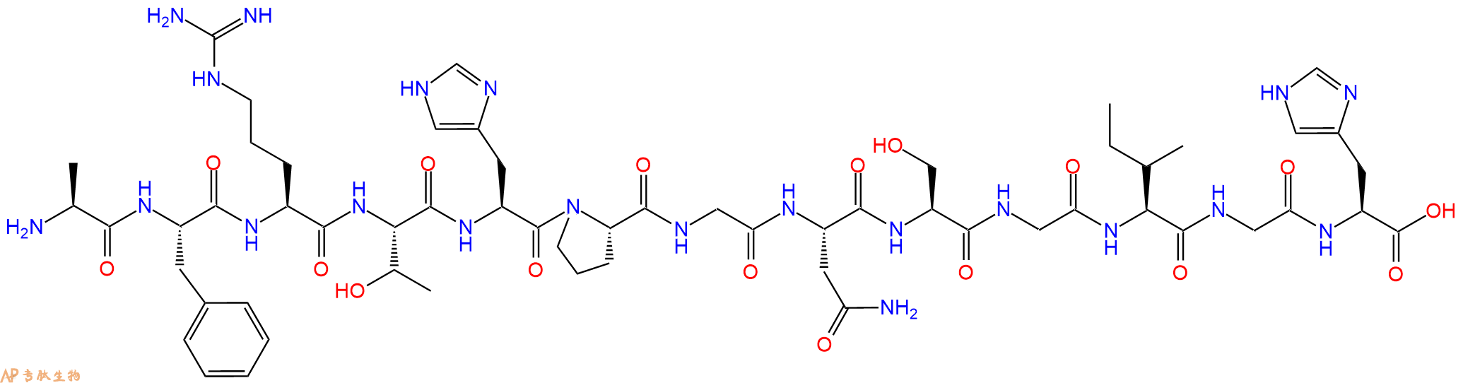 专肽生物产品H2N-Ala-Phe-Arg-Thr-His-Pro-Gly-Asn-Ser-Gly-Ile-Gly-His-OH