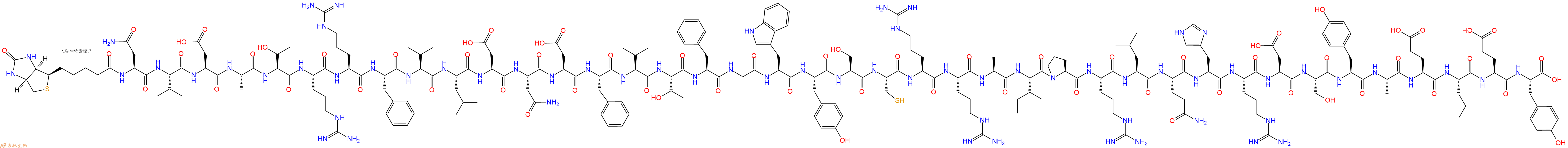 专肽生物产品Biotinyl-Asn-Val-Asp-Ala-Thr-Arg-Arg-Phe-Val-Leu-Asp-Asn-Asp-Phe-Val-Thr-Phe-Gly-Trp-Tyr-Ser-Cys-Arg-Arg-Ala-Ile-Pro-Arg-Leu-Gln-His-Arg-Asp-Ser-Tyr-Ala-Glu-Leu-Glu-Tyr-OH