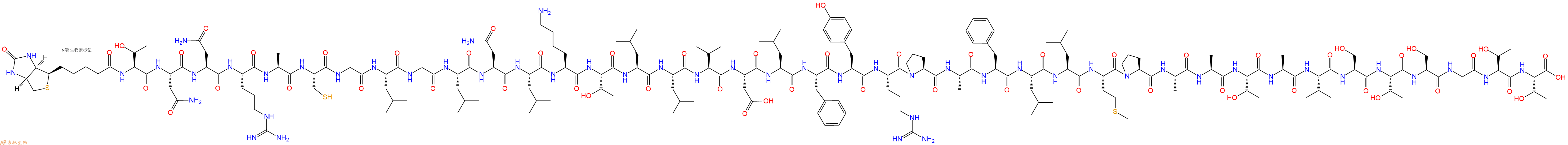 专肽生物产品Biotinyl-Thr-Asn-Asn-Arg-Ala-Cys-Gly-Leu-Gly-Leu-Asn-Leu-Lys-Thr-Leu-Leu-Val-Asp-Leu-Phe-Tyr-Arg-Pro-Ala-Phe-Leu-Leu-Met-Pro-Ala-Ala-Thr-Ala-Val-Ser-Thr-Ser-Gly-Thr-Thr-OH