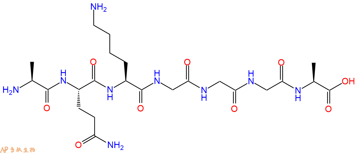 专肽生物产品H2N-Ala-Gln-Lys-Gly-Gly-Gly-Ala-OH