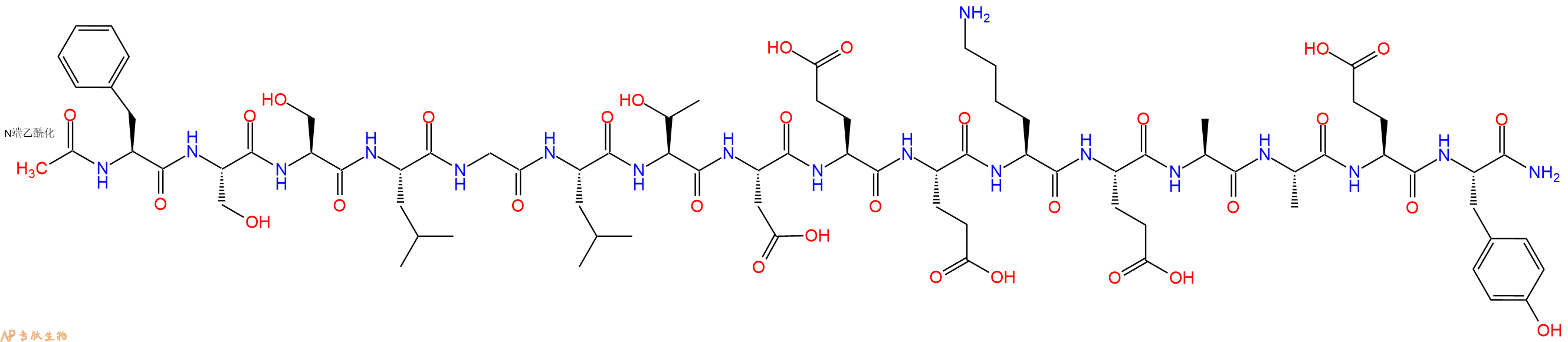 专肽生物产品Ac-Phe-Ser-Ser-Leu-Gly-Leu-Thr-Asp-Glu-Glu-Lys-Glu-Ala-Ala-Glu-Tyr-CONH2