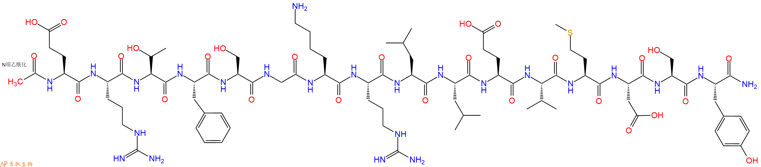 专肽生物产品Ac-Glu-Arg-Thr-Phe-Ser-Gly-Lys-Arg-Leu-Leu-Glu-Val-Met-Asp-Ser-Tyr-CONH2