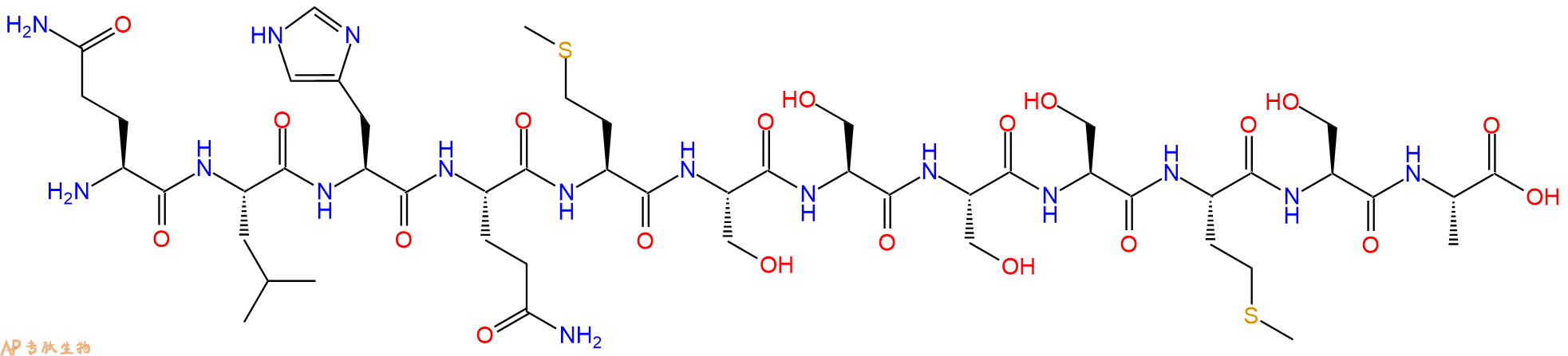 专肽生物产品H2N-Gln-Leu-His-Gln-Met-Ser-Ser-Ser-Ser-Met-Ser-Ala-OH