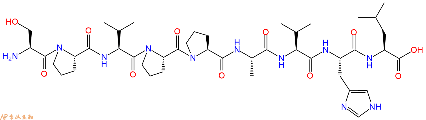 专肽生物产品H2N-Ser-Pro-Val-Pro-Pro-Ala-Val-His-Leu-OH