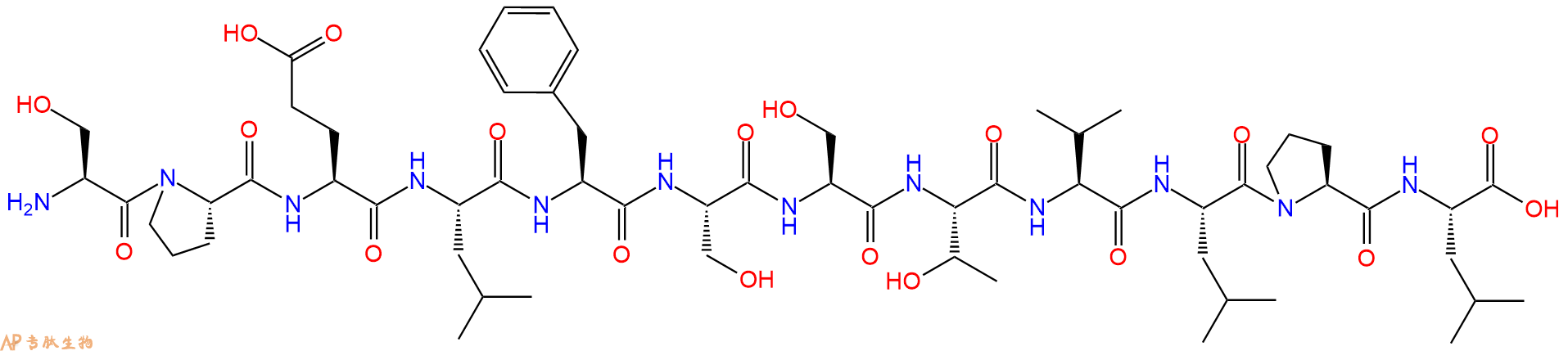 专肽生物产品H2N-Ser-Pro-Glu-Leu-Phe-Ser-Ser-Thr-Val-Leu-Pro-Leu-OH