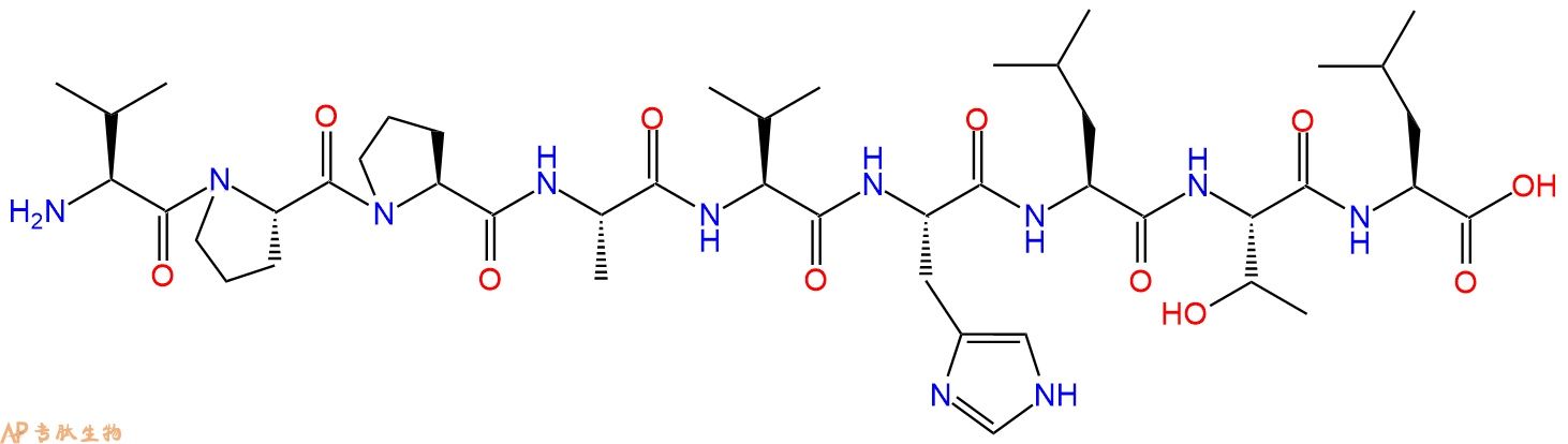 专肽生物产品H2N-Val-Pro-Pro-Ala-Val-His-Leu-Thr-Leu-OH