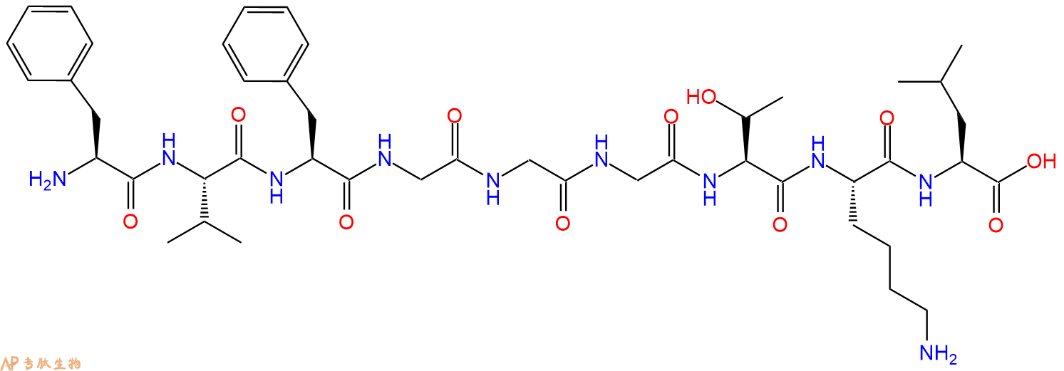 专肽生物产品H2N-Phe-Val-Phe-Gly-Gly-Gly-Thr-Lys-Leu-OH