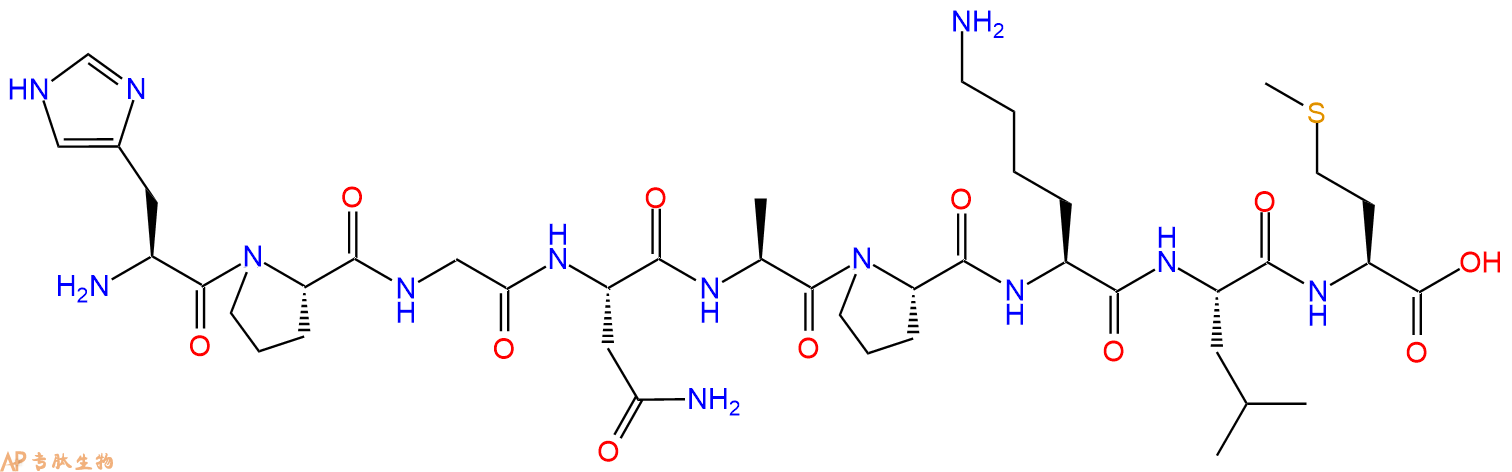 专肽生物产品H2N-His-Pro-Gly-Asn-Ala-Pro-Lys-Leu-Met-OH