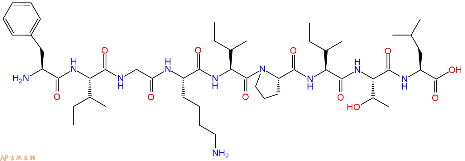 专肽生物产品H2N-Phe-Ile-Gly-Lys-Ile-Pro-Ile-Thr-Leu-OH