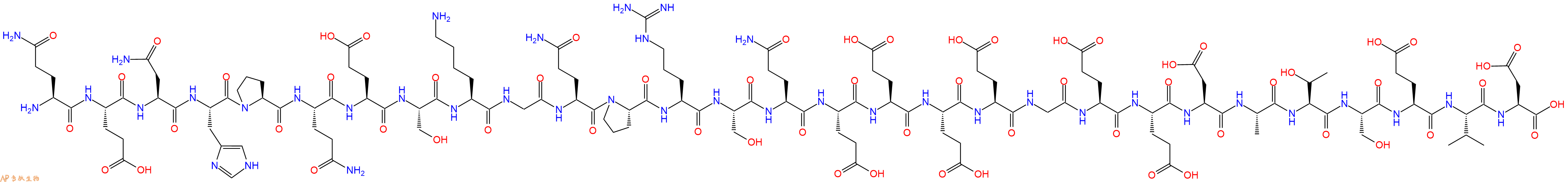 专肽生物产品H2N-Gln-Glu-Asn-His-Pro-Gln-Glu-Ser-Lys-Gly-Gln-Pro-Arg-Ser-Gln-Glu-Glu-Glu-Glu-Gly-Glu-Glu-Asp-Ala-Thr-Ser-Glu-Val-Asp-OH