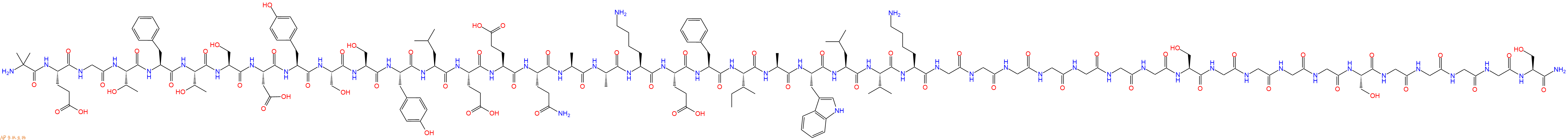 专肽生物产品H2N-Aib-Glu-Gly-Thr-Phe-Thr-Ser-Asp-Tyr-Ser-Ser-Tyr-Leu-Glu-Glu-Gln-Ala-Ala-Lys-Glu-Phe-Ile-Ala-Trp-Leu-Val-Lys-Gly-Gly-Gly-Gly-Gly-Gly-Gly-Ser-Gly-Gly-Gly-Gly-Ser-Gly-Gly-Gly-Gly-Ser-CONH2