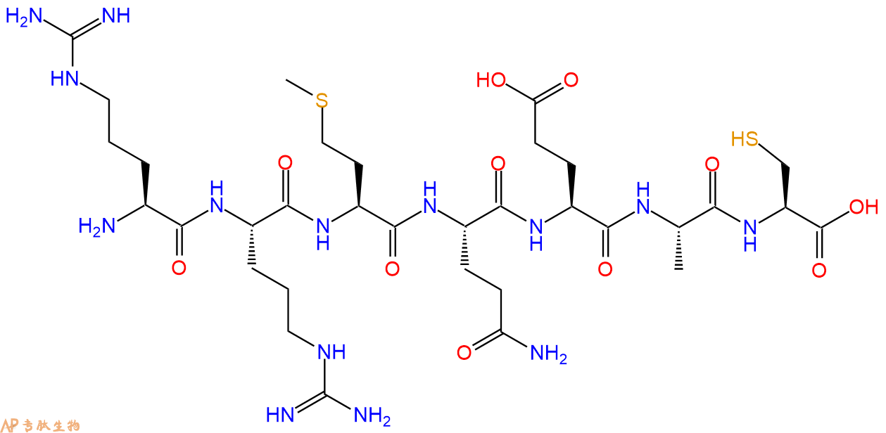 专肽生物产品H2N-Arg-Arg-Met-Gln-Glu-Ala-Cys-OH