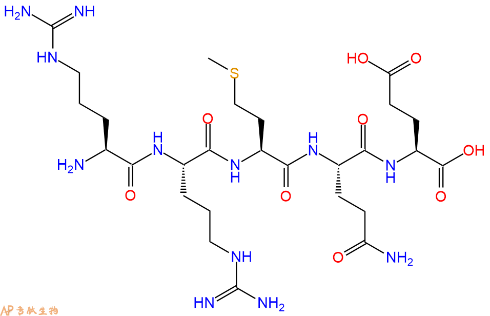 专肽生物产品H2N-Arg-Arg-Met-Gln-Glu-OH