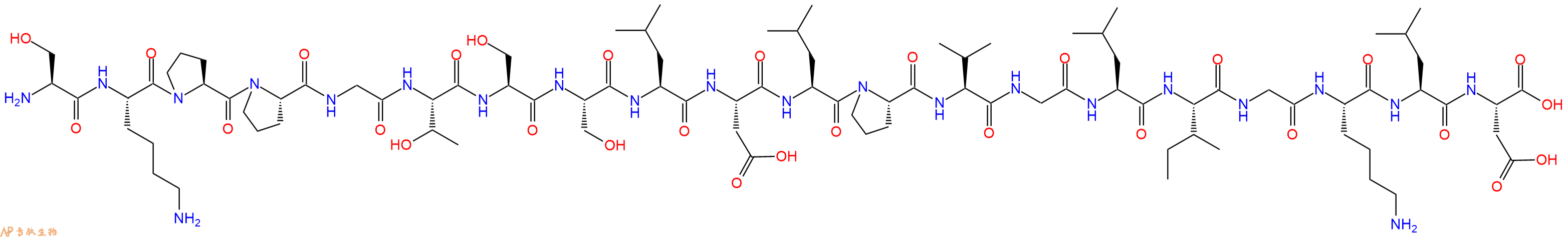 专肽生物产品H2N-Ser-Lys-Pro-Pro-Gly-Thr-Ser-Ser-Leu-Asp-Leu-Pro-Val-Gly-Leu-Ile-Gly-Lys-Leu-Asp-OH