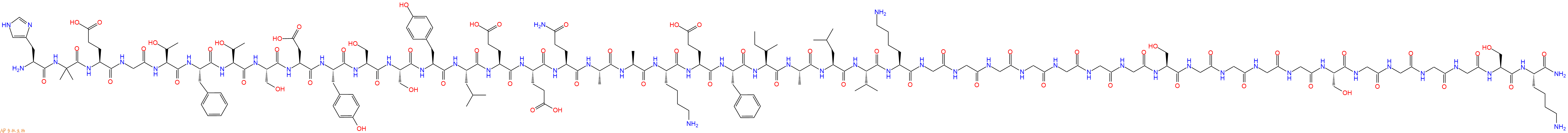 专肽生物产品H2N-His-Aib-Glu-Gly-Thr-Phe-Thr-Ser-Asp-Tyr-Ser-Ser-Tyr-Leu-Glu-Glu-Gln-Ala-Ala-Lys-Glu-Phe-Ile-Ala-Leu-Val-Lys-Gly-Gly-Gly-Gly-Gly-Gly-Gly-Ser-Gly-Gly-Gly-Gly-Ser-Gly-Gly-Gly-Gly-Ser-Lys-CONH2